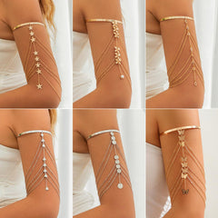 Europe and America style ethnic butterfly flower tassel armchain bracelet jewelry