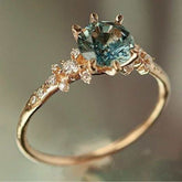 Creative design gold plated claw ring with blue zircon and micro inlay detailing