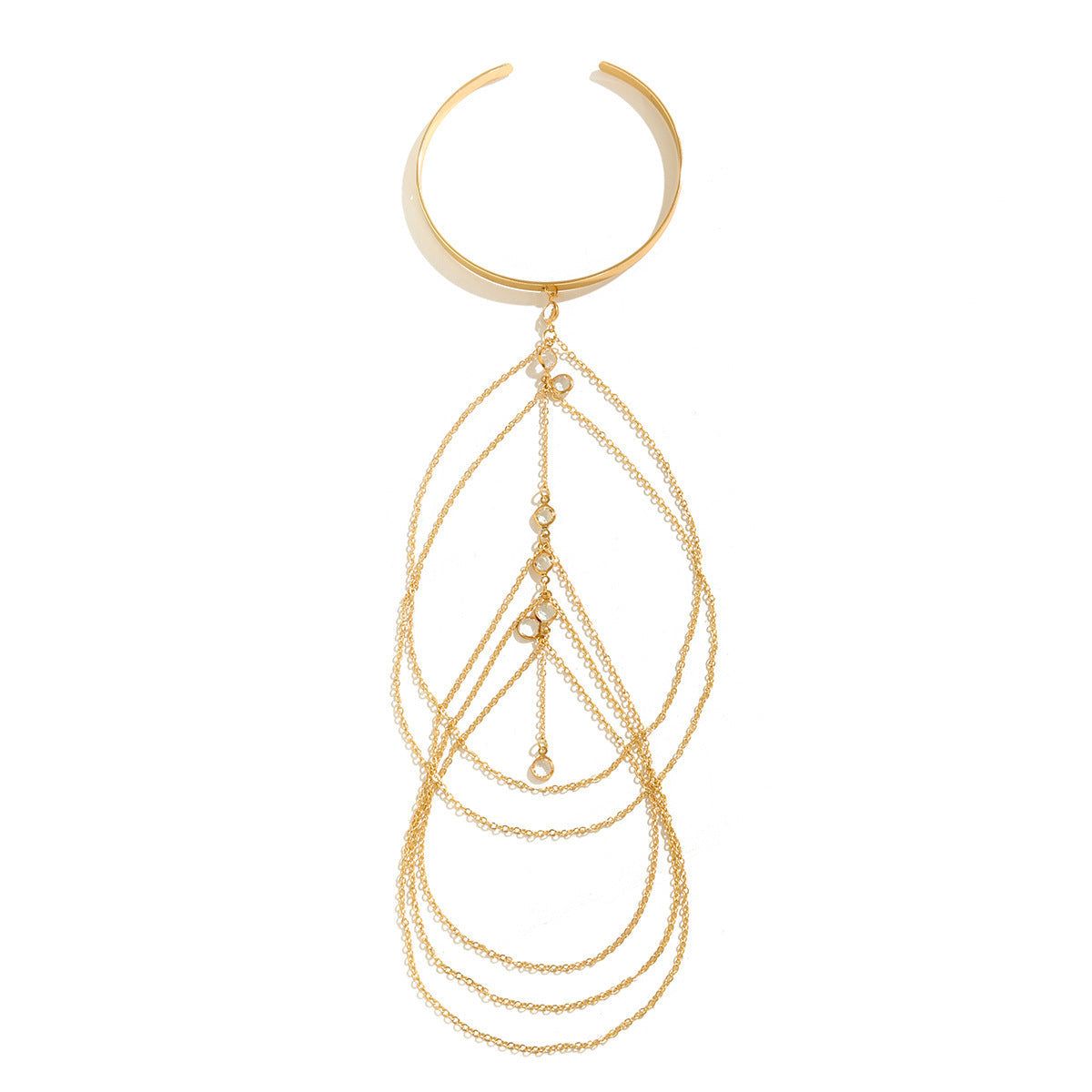 Europe and America ethnic style butterfly flower tassel gold arm chain bracelet jewelry