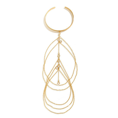 Europe and America ethnic style butterfly flower tassel gold arm chain bracelet jewelry