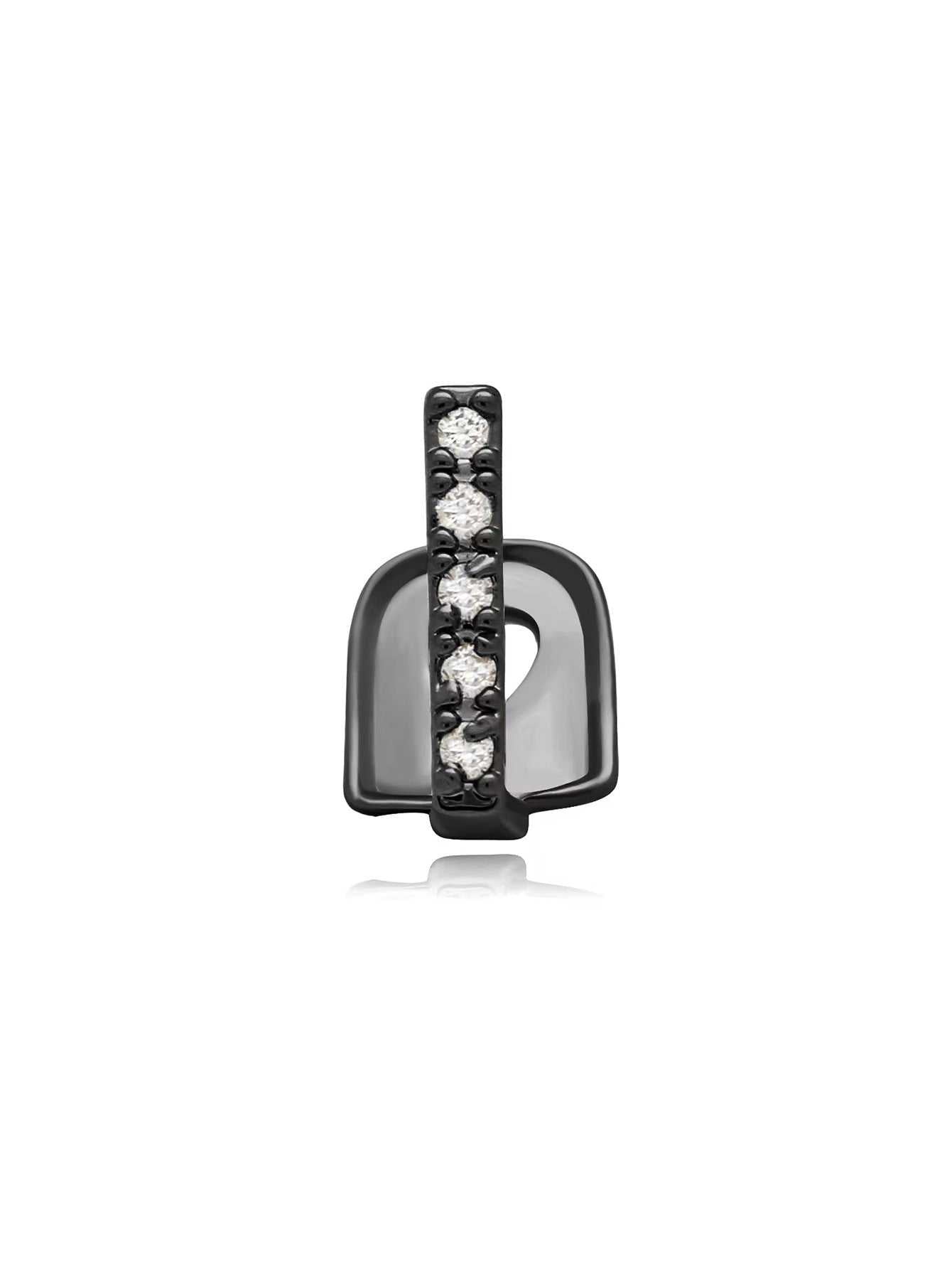 Black zirconium stone teeth joint with rhinestones for hip hop style