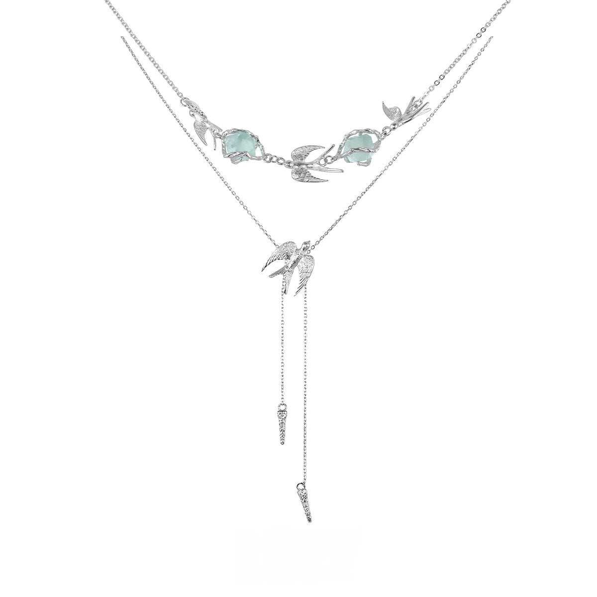 Flying Bird Fluorite Necklace