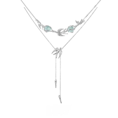 Flying Bird Fluorite Necklace