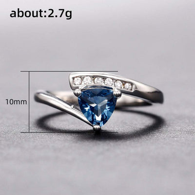  Micro-inlaid Blue Black Zircon Ring