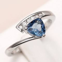  Micro-inlaid Blue Black Zircon Ring