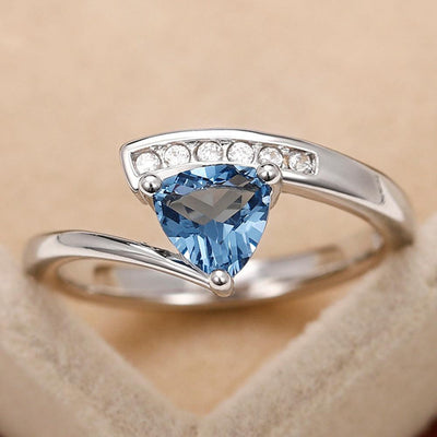  Micro-inlaid Blue Black Zircon Ring