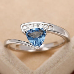  Micro-inlaid Blue Black Zircon Ring
