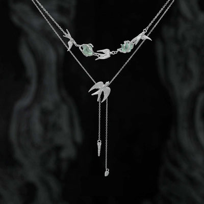Flying Bird Fluorite Necklace