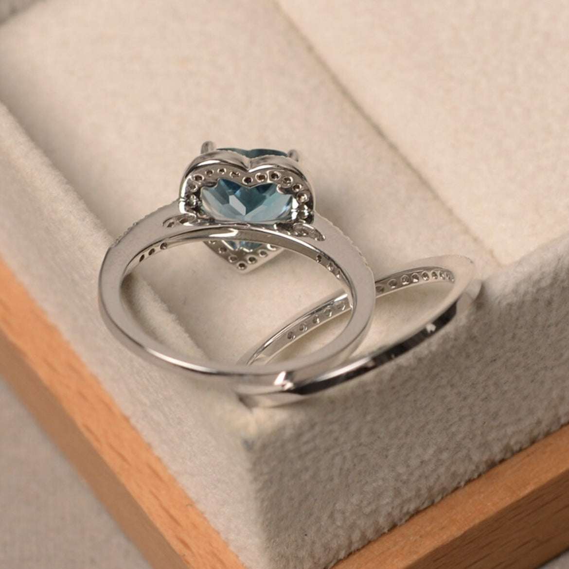 Blue Heart Zircon Ring