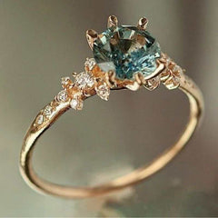 Creative design gold plated claw ring with blue zircon and micro inlay detailing