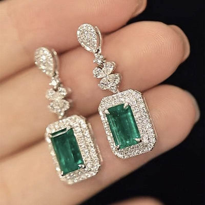 Square Bright Zircon Earrings